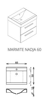 Tboss Nadja 60 fürdőszobabútor komplett szett (magasfényű fehér, #sima tükörrel)