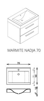 Tboss Nadja 70 fürdőszobabútor komplett szett   (mokka, #pipere tükörrel)