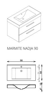 Tboss Nadja 90 fürdőszobabútor komplett szett   (venge, #pipere tükörrel)