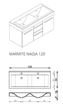 Tboss Nadja 120 fürdőszobabútor komplett szett  (mokka, #sima tükörrel)