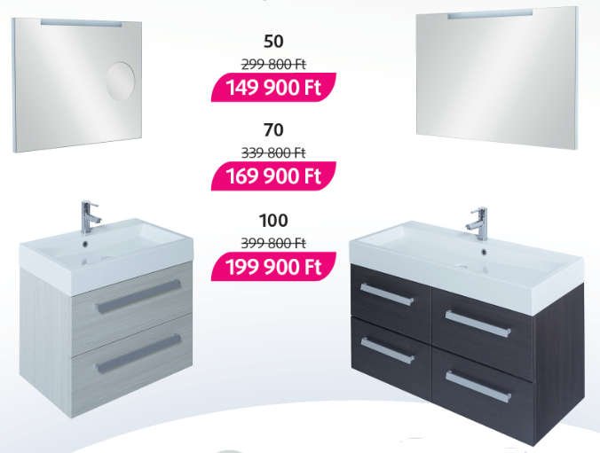 Tboss Orinoko 100 fürdőszobabútor komplett szett (dió, #pipere tükörrel)
