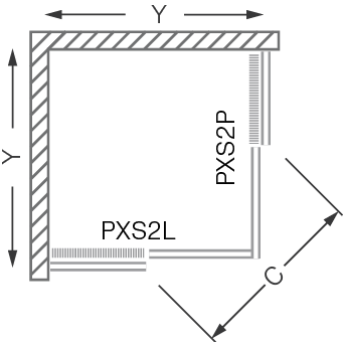 Roltechnik Proxima Line PXS2L 90 cm-es négyszögletes zuhanykabin (egyik fele-baloldali rész) kétrészes tolóajtóval (88,5-91x185 cm, brillant, satinato, 537-9000000-00-15)
