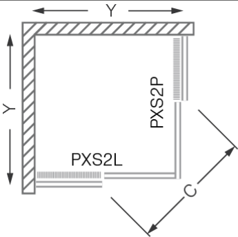 Roltechnik Proxima Line PXS2L 100 cm-es négyszögletes zuhanykabin (egyik fele-baloldali rész) kétrészes tolóajtóval (98,5-101x185 cm, brillant, satinato, 537-1000000-00-15)