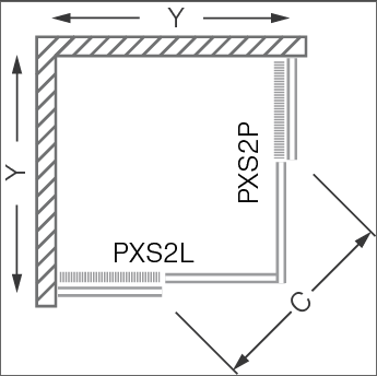 Roltechnik Proxima Line PXS2L 100 cm-es négyszögletes zuhanykabin (egyik fele-baloldali rész) kétrészes tolóajtóval (98,5-101x200 cm, brillant, transparent, 528-1000000-00-02)