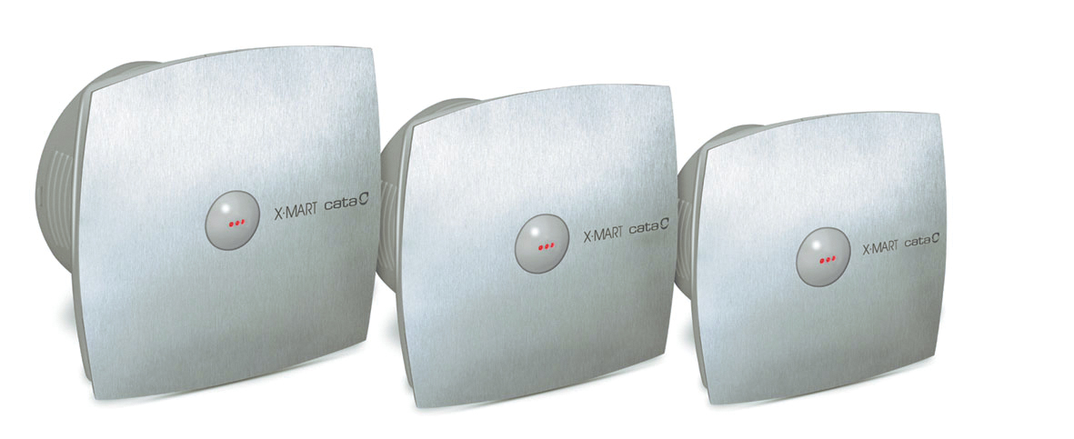 Cata X-MART 15 MATIC T időzítős, inox fürdőszobai axiál ventilátor 01066000