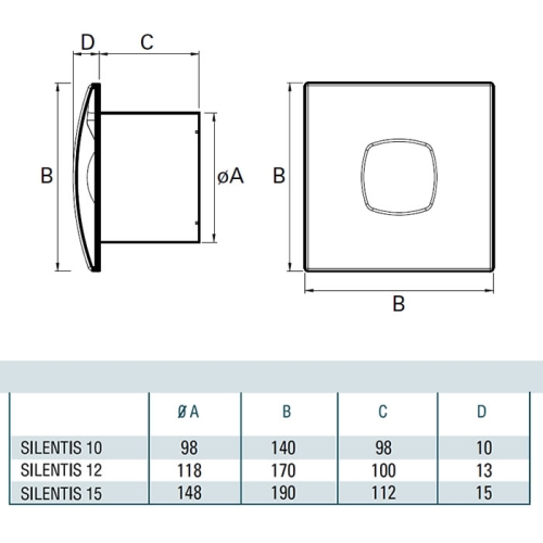 Cata X-MART 15 MATIC H páraérzékelős, inox fürdőszobai axiál ventilátor 01067000