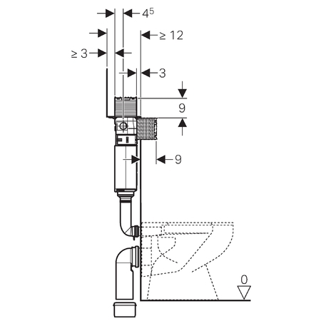 Geberit Omega falsík alatti öblítőtartály, 98 cm, fentről/elölről működtethető 109.050.00.1