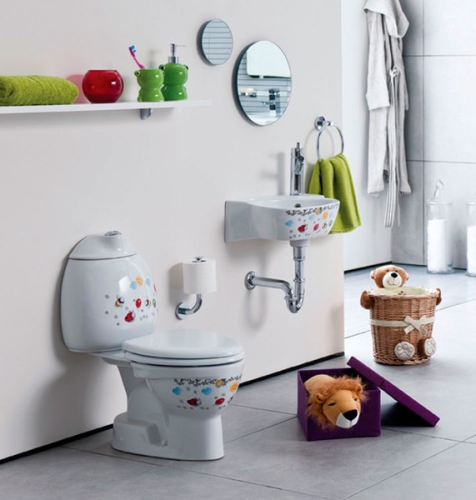 Sapho KID gyermek kombi WC tartállyal, alsó kifolyású, színes mintával (CK301.400.0F)