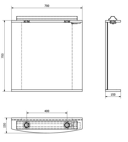 Aqualine KORIN tükör halogén világítással 70x70x15cm (57380)