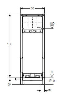 Geberit Duofix szerelőelem zuhanyzókhoz, falsík alatti lefolyóval, vékony aljzathoz, falsík alatti csaptelephez, 130 cm 111.585.00.1