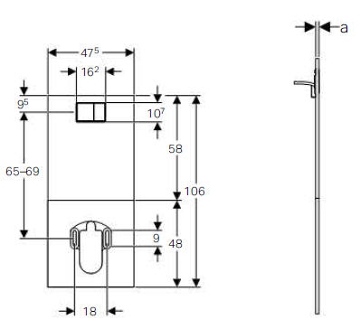 Geberit Design fedlap AquaClean Sela utólagos vízbekötéséhez fekete üveg 115.328.SG.1