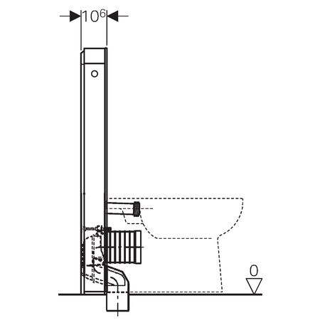 Geberit Monolith Plus szerelőmodul talpon álló WC-hez, P-könyökkel fehér üveggel, 101 cm magas 131.202.SI.1