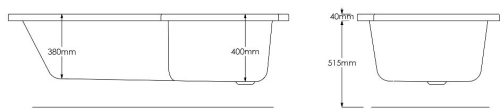 Aqualine SKALICE aszimmetrikus kád, 168x85/75 cm, jobbos (SK168P)