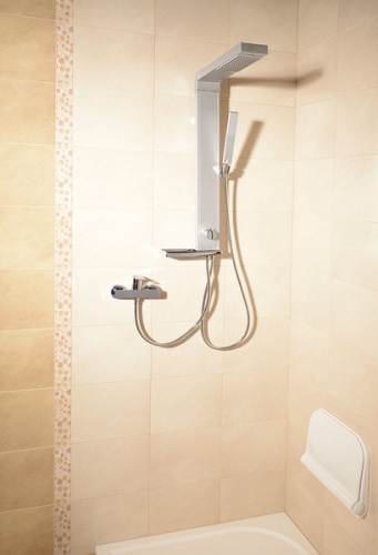 Aqualine ROME zuhanyoszlop csaptelepre köthető, magasság 822mm, alumínium (SL760)