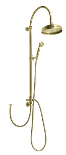 Sapho VANITY Zuhanyoszlop, csaptelepre szerelhető, fej- és kézizuhannyal, bronz (SET066)