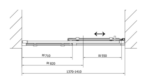 POLYSAN ALTIS LINE zuhanyajtó, 140 cm, króm, transzparent üveg (AL4115C)