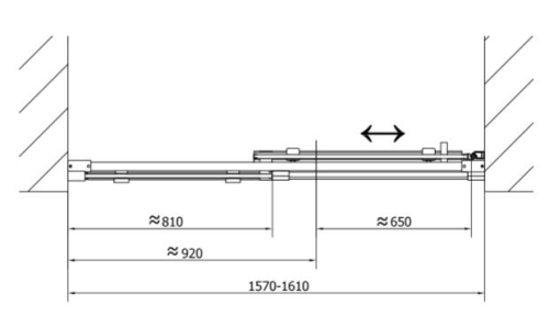 POLYSAN ALTIS LINE zuhanyajtó, 160 cm, króm, transzparent üveg (AL4315C)