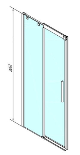 POLYSAN ALTIS LINE zuhanyajtó, 160 cm, króm, transzparent üveg (AL4315C)