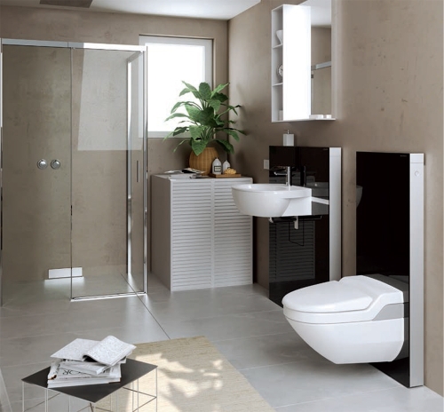 Geberit Monolith szerelőmodul AquaClean 8000/8000 plushoz fekete üveggel, 101 cm magas 131.024.SJ.1