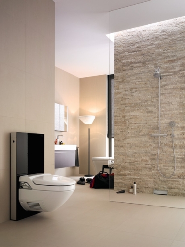 Geberit Monolith szerelőmodul AquaClean 8000/8000 plushoz fekete üveggel, 101 cm magas 131.024.SJ.1