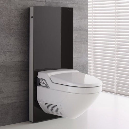 Geberit Monolith szerelőmodul AquaClean 8000/8000 plushoz fekete üveggel, 101 cm magas 131.024.SJ.1