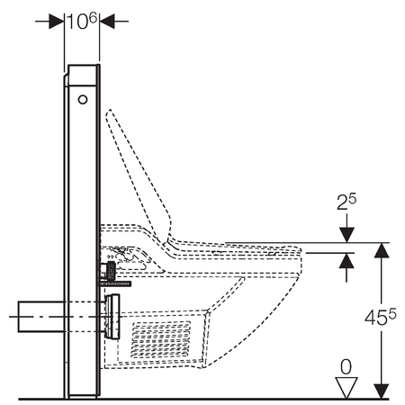 Geberit Monolith szerelőmodul AquaClean 8000/8000 plushoz fekete üveggel, 101 cm magas 131.024.SJ.1