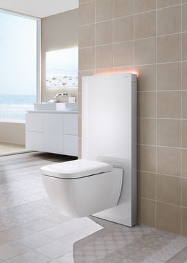 Geberit Monolith Plus szerelőmodul fali WC-hez, fehér üveg 114 cm magas 131.231.SI.1