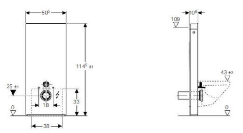 Geberit Monolith Plus szerelőmodul fali WC-hez, fehér üveg 114 cm magas 131.231.SI.1
