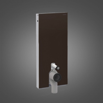 Geberit Monolith Plus szerelőmodul talpon álló WC-hez, P-könyökkel, barna üveg, 114 cm magas 131.233.SQ.1