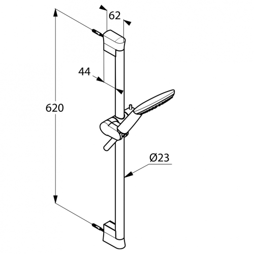 Kludi Freshline zuhanyszett 1S 60 cm-es zuhanyrúddal 6783005-00