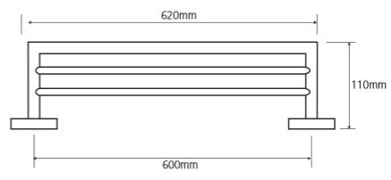 Sapho BETA dupla törölközőtartó 600mm (132204052) XQ404