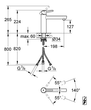 Grohe Concetto egykaros mosogató csaptelep nyitott rendszerű vízmelegítőhöz 31211 001 (31211001)
