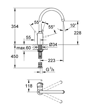Grohe Concetto egykaros mosogató csaptelep supersteel 32661 DC1 (32661DC1)