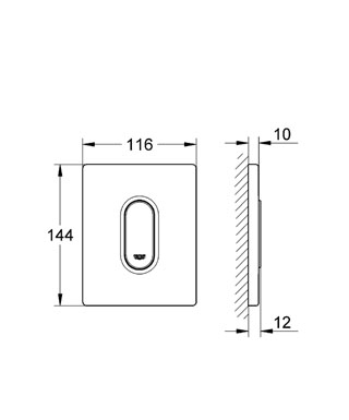 Grohe Arena Cosmopolitan vizelde nyomólap, matt króm 38857P00