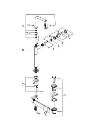 Grohe Atrio egykaros magasított mosdócsaptelep 32130 001 (32130001)