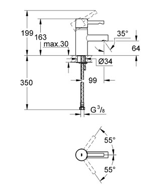 Grohe Essence egykaros mosdócsaptelep 34294 000 (34294000)