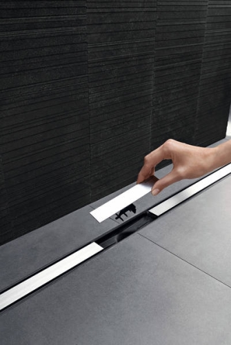 Geberit Cleanline60 zuhanyfolyóka 30-130 cm hosszú, padló síkba épített, fényes/szálcsiszolt rozsdamentes acél 154.457.KS.1 / 154457KS1