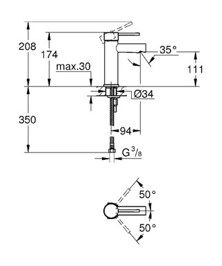 Grohe Essence New egykaros mosdócsaptelep 34294 001 (34294001)