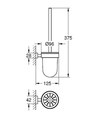 Grohe Essentials Cube WC-kefe garnitúra 40513 000 (40513000)