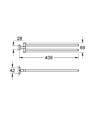 Grohe Essentials Cube törölközőtartó, 2 águ 40624 000 (40624000)