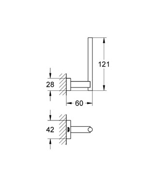 Grohe Essentials Cube tartalék WC-papír tartó 40623 000 (40623000)