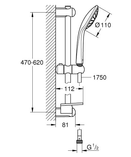 Grohe Euphoria zuhanygarnitúra Mono 5,8 liter/perc 27266 00E (2726600E)