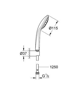 Grohe Euphoria 110 Mono zuhanyszett, fix fali tartó, 1 funkciós 27354 000 (27354000)