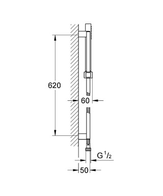 Grohe  Euphoria Cube+ zuhanygarnitúra 60 cm-es, 9,5 l/perc 27891 000 (27891000)