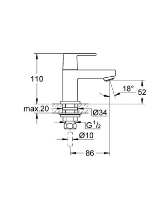 Grohe Eurocube kifolyószelep 23137 000 (23137000)