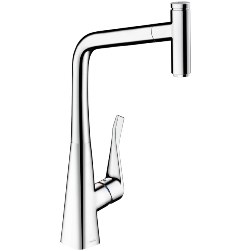 Hansgrohe Metris Select egykaros konyhai csaptelep 320 kihúzható kifolyóval, króm 14884 000 (14884000)