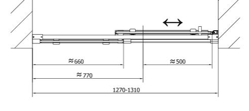 Polysan ALTIS LINE 130 cm-es zuhanyajtó, transzparent üveg (AL4015C)