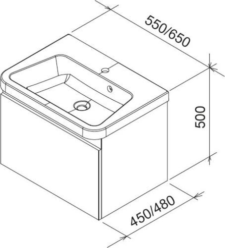Ravak SD 10° 550 mosdó alatti szekrény normál kivitel, fényes fehér X000000733