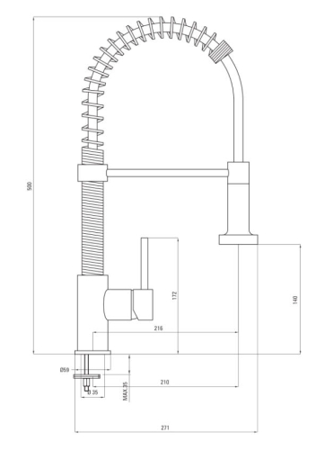 Deante Molla mosogató csaptelep 150 cm gégecsővel BDZ 060A