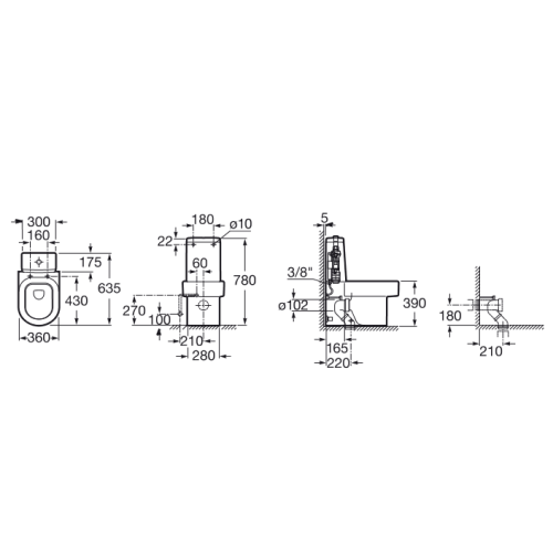 Roca Happening wc tartály dual flush, 7341567000